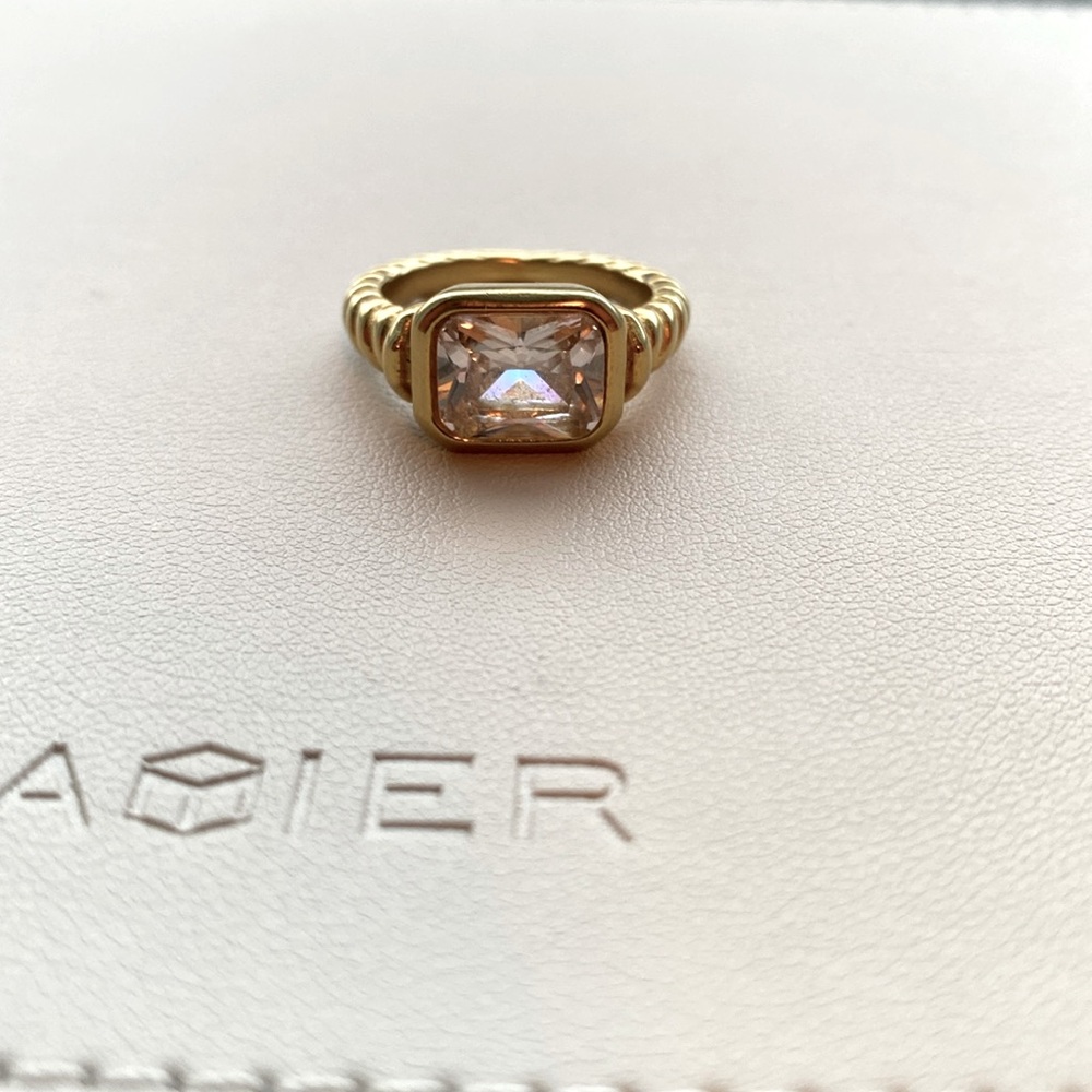 Gold Ring with Clear Stone